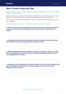 Maths christmas maths worksheet year 4 greater depth