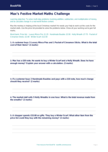 Free Christmas Maths Activity Sheet | Year 5 | Maths | BookFlik