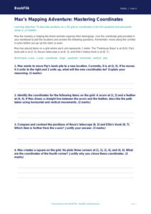 Free Coordinates Worksheet | Year 4 | Maths | BookFlik