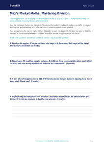 Maths division worksheet year 4 greater depth