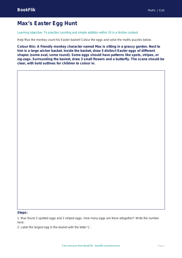 Free Easter Maths Colouring Page | Foundation | Maths | BookFlik worksheet preview — Maths Easter Maths