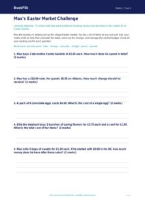 Free Easter Maths Activity Sheet | Year 5 | Maths | BookFlik