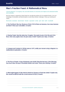 Free Fractions Template | Year 4 | Maths | BookFlik