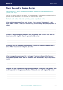 Advanced Geometry Worksheet | Year 4 Maths | BookFlik