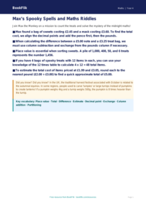 Halloween Maths Poster | Year 4 Maths Activity | BookFlik