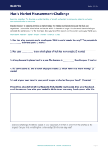 Free Measurement Activity Sheet | Foundation | Maths | BookFlik