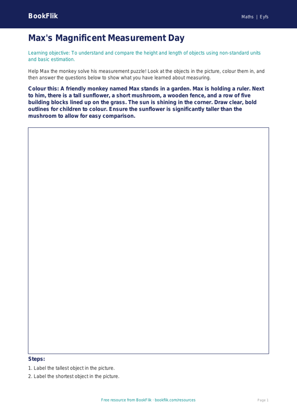 Free Measurement Colouring Page | Foundation | Maths | BookFlik worksheet preview — Maths Measurement