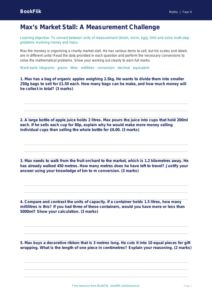 Free Measurement Activity Sheet | Year 4 | Maths | BookFlik