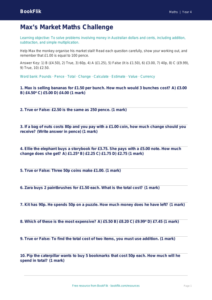 Maths money quiz year 4 greater depth