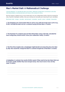 Free Money Template | Year 4 | Maths | BookFlik