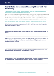 Free Money Assessment | Year 5 | Maths | BookFlik