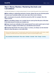 Free Money Poster | Year 5 | Maths | BookFlik