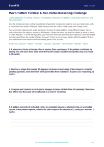 Free Non Verbal Reasoning Track Sheet | Year 4 | Maths | BookFlik