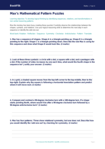 Free Non Verbal Reasoning Worksheet | Year 4 | Maths | BookFlik