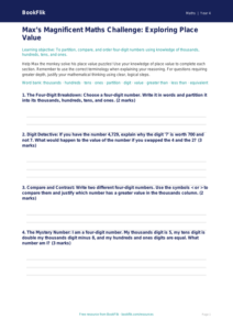 Free Place Value Template | Year 4 | Maths | BookFlik