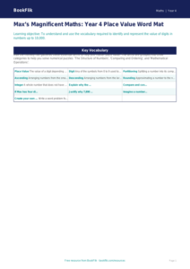 Free Place Value Word Mat | Year 4 | Maths | BookFlik