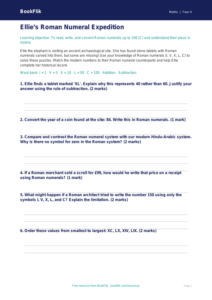 Free Roman Numerals Activity Sheet | Year 4 | Maths | BookFlik