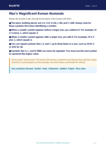 Free Roman Numerals Poster | Year 4 | Maths | BookFlik
