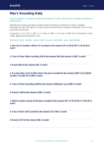 Maths rounding quiz year 4 greater depth