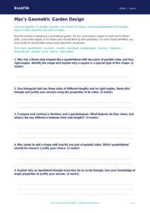 Free Shape Activity Sheet | Year 4 | Maths | BookFlik