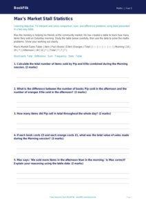 Free Statistics Activity Sheet | Year 5 | Maths | BookFlik