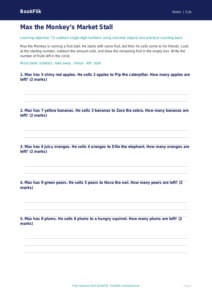 Free Subtraction Activity Sheet | Foundation | Maths | BookFlik