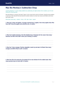 Free Subtraction Template | Foundation | Maths | BookFlik