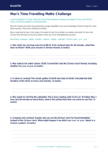 Advanced Time Worksheet | Year 4 | Maths | BookFlik