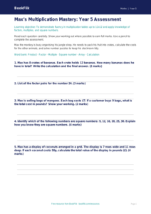 Free Times Tables Assessment | Year 5 | Maths | BookFlik