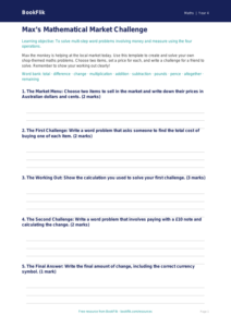 Free Word Problems Template | Year 4 | Maths | BookFlik