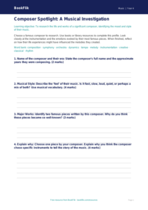 Free Composers Template | Year 4 | Music | BookFlik