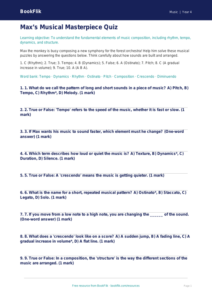 Year 4 Music Composition Quiz | Australian Curriculum | BookFlik