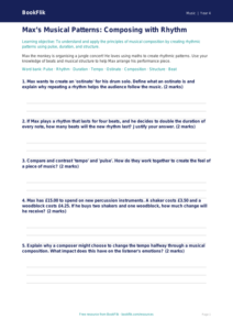 Free Composition Worksheet | Year 4 | Music | BookFlik