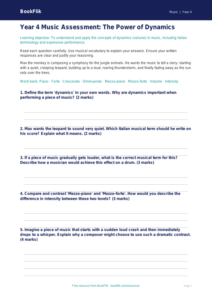 Dynamics Assessment Year 4 | Music Lesson | BookFlik