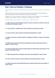 Music Notation Quiz: Year 4 Australian Curriculum | BookFlik