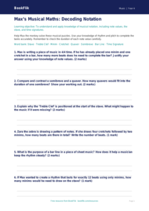 Free Music Notation Worksheet | Year 4 | Australian Curriculum
