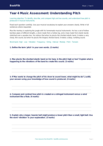 Free Pitch Assessment | Year 4 | Music | BookFlik