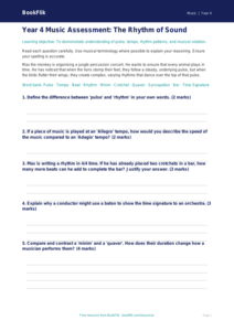 Free Rhythm Assessment | Year 4 | Music | BookFlik