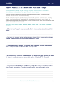 Year 4 Music Tempo Assessment | Australian Curriculum Resources