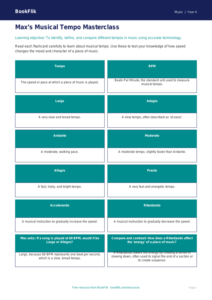 Tempo Flashcards Year 4 | Music Theory Resources | BookFlik