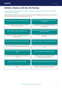 Athletics Flashcards Year 4 | PE Resources | BookFlik