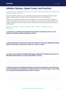 Athletics Worksheet Year 4 Free | Australian Curriculum PE
