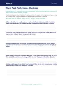 Year 4 Fitness Worksheet: Health and Physical Education | BookFlik
