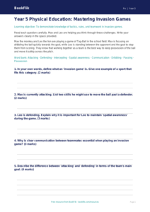 Year 5 Invasion Games Assessment | Australian Curriculum PE | BookFlik