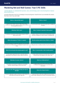 Net and Wall Games Flashcards | Year 5 PE | Australian Curriculum