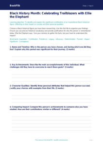 Free Black History Month Template | Year 4 | HASS / Personal Development | BookFlik