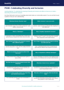 Free Diversity And Inclusion Flashcards | Year 5 | HASS / Personal Development | BookFlik