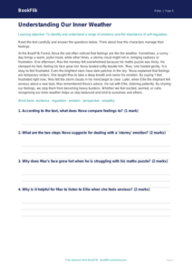 Free Feelings Comprehension | Year 5 | HASS / Personal Development | BookFlik