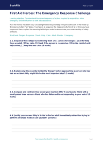 First Aid Activity Sheet for Year 4 | HASS & Health | BookFlik