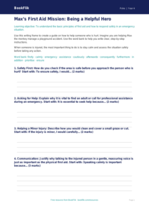 Free First Aid Writing Frame | Year 4 | HASS / Personal Development | BookFlik